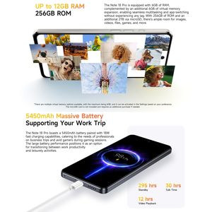 ขายตรงจากโรงงาน สมาร์ทโฟน <span class=keywords><strong>Ulefone</strong></span> Note <span class=keywords><strong>18</strong></span> <span class=keywords><strong>Pro</strong></span> 4G ของแท้ รุ่น NFC เวอร์ชันสากล กล้อง 64MP+50MP+32MP หน่วยความจำ 6GB+256GB โทรศัพท์มือถือ 4G - Product Image 5