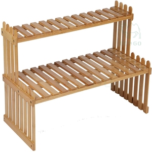 Bamboo Adjustable Desktop <b>Shelf</b> Display Organizer <b>Ladder</b> Rack for Office Decorate <b>Desk</b> - Product Image 5