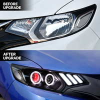 Ensemble de phares LED pour Honda Fit GK5 2014-2020, style Mustang, projecteur laser, œil de démon, clignotant séquentiel