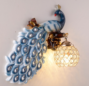 Moderna lampada da parete pavone E27 lampadina LED per camera da letto interna camera da letto Hotel decorazione luce - Product Image 6