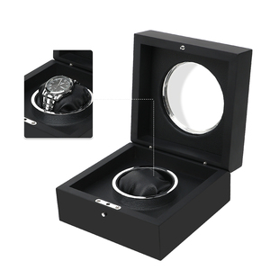 <span class=keywords><strong>Matte</strong></span> Đen gỗ hộp đồng hồ-Da tùy chỉnh lót trường hợp sang trọng, thân thiện với môi nắp bản lề lưu trữ - Product Image 3