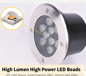 Lumière LED extérieure étanche IP67 1W, garantie d'un an, encastrée en acier inoxydable et aluminium, 360LM 2700K, pour patio, jardin, encastrée au sol - Product Image 2