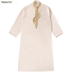 2023 moderno <span class=keywords><strong>abito</strong></span> con collo alto islamico etnico Arabia saudita costumi tradizionali abiti musulmani per gli uomini con ricami per l'autunno - Product Image 3