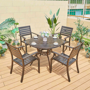 Comfortable <strong>Patio</strong> Dining Set with <strong>Table</strong> and Chair Outdoor Cast Aluminum Furniture - Product Image 4