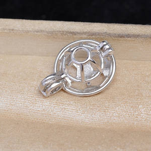 Pendentif en argent S925 en forme de ballon de football, perle de 9-10 mm, accessoire de bricolage, bijoux en perles avec base creuse sans trou - Product Image 3