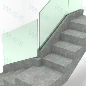 Ringhiera in Vetro Senza Telaio con Profilo a U in Alluminio e <span class=keywords><strong>Corrimano</strong></span> <span class=keywords><strong>per</strong></span> <span class=keywords><strong>Balconi</strong></span>, Scale e Uso Ospedaliero - Product Image 6
