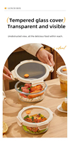 Ensemble de 3 récipients de conservation alimentaire ronds en verre borosilicate de haute qualité avec couvercles à fermeture sécurisée, hermétiques, anti-fuites, compatibles micro-ondes