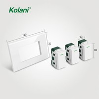 Interrupteur mural modulaire 3 gangs de taille 120 pour combinaisons DIY, avec configurations de panneaux et logo personnalisés pour les projets de réaménagement de maisons, hôtels et bureaux