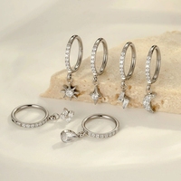 ASTM F136 G23 Titane Clicker Nez Anneaux Daith Boucles D'oreilles 16G Articulé Segment Oreille Tragus Cartilage Helix Piercing Bijoux