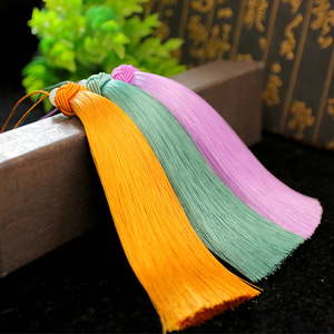 Tassel Fringe Decorative Bohemia Style Polyester Long Tassel With Jade Bead For Hat <b>Bookmark</b> Fan Pendant - Product Image 3