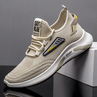 Chaussures de course décontractées tendance pour hommes, respirantes, antidérapantes, résistantes à l'usure, en maille légère, en tissu et en plastique pour le printemps et l'automne