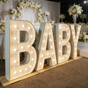 Lettres décoratives personnalisées pour proposition d'amour de bébé Signe 4 pieds 5 pieds <span class=keywords><strong>Lettre</strong></span> de chapiteau de <span class=keywords><strong>mariage</strong></span> Led Lettres lumineuses géantes à grands chiffres - Product Image 2