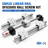 Kit de modules de guidage linéaire SBR à roulement silencieux, avec support rond et vis à billes SFU2005, longueurs 1000mm, 2000mm, 3000mm, pour services personnalisés