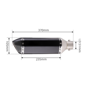 Silenciador de Escape para Motocicleta, Universal, 51mm, Accesorios de Competición, Tubo de Cola de 370mm con Db Killer para Pcx Nmax Z400 Z250 R3 <span class=keywords><strong>R6</strong></span> - Product Image 6