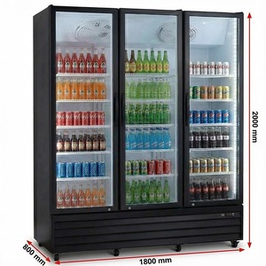 Réfrigérateur commercial <span class=keywords><strong>noir</strong></span> de luxe, grande capacité, réfrigérateur à trois portes, réfrigérateur à <span class=keywords><strong>porte</strong></span> vitrée, réfrigérateur de bar - Product Image 6
