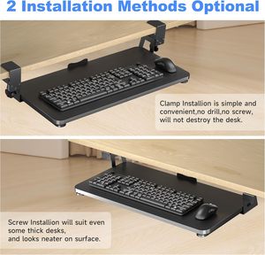 Plateforme coulissante sous le bureau pour accessoires de maison Ningbo, <span class=keywords><strong>support</strong></span> de <span class=keywords><strong>clavier</strong></span> à fixation C-Clamp, vente directe usine - Product Image 4
