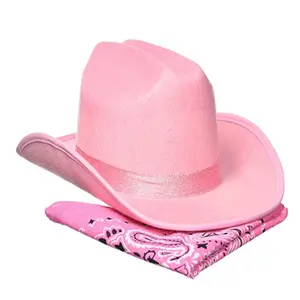 Cappello da sole estivo all'aperto decorazioni in stile occidentale berretti cappello da Cowboy rosa bianco cappelli da Cowgirl da donna