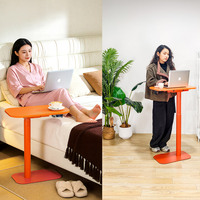 Table d'appoint mobile pour ordinateur portable, réglable en hauteur, alimentée par batterie, table de chevet pour ordinateur, bureaux électroniques assis-debout avec roulettes cachées