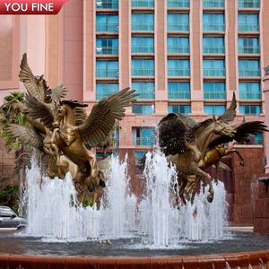 Youfine Lớn Cổ Ba Nhảy Ngựa Bronze Đài Phun Nước Cho Ngoài Trời Công Viên Vuông Vườn Vòng Tròn Giao Thông Vòng Tròn - Product Image 3