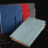 Haute qualité bureau 3 pli planificateur d'affaires A5 couverture en cuir 6 reliure à anneaux organisateur de cahier à feuilles mobiles