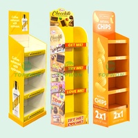Support d'affichage portable pliable en carton personnalisé pour produits de supermarché, présentoir en papier pour boissons et chocolats