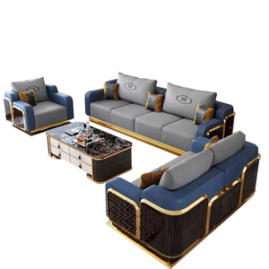 مجموعة أثاث إيطالية فاخرة عصرية راقية من الخشب الصلب مع ملء الإسفنج للفيلات - Product Image 6