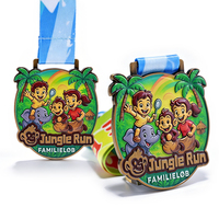 Médaille personnalisée en alliage de zinc pour course d'obstacles en famille, récompense de course pour enfants pour la course de plaisir en plein air 4K et événements sportifs parent-enfant