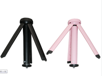 Trépied de bureau léger et réglable en hauteur Kaliou A079 avec vis 1/4, support de téléphone en plastique ABS noir/rose, rangement sur table