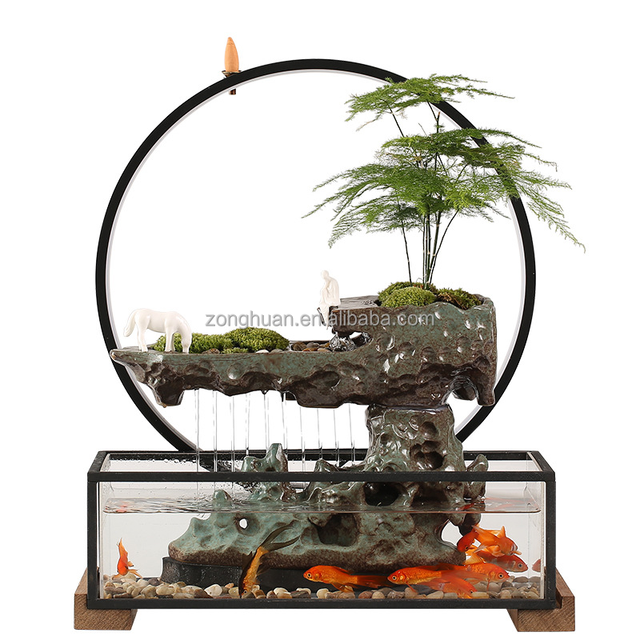 High Quality Indoor Waterfall Fish Tank Coffee Table Aquarium Table Home Decor Luxury