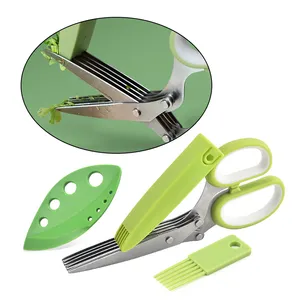 Tùy Chỉnh 5 Blade Herb Rau Tijeras Set Đa Chức Năng Thép Không Gỉ Nhà Bếp Chuyên Nghiệp Scissor