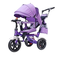 Vente en gros de tricycles pliables pour enfants Agape BT-8599 4-en-1 avec cadre en acier, poussette pour bébé, roues en titane, certifiées EN71/CE