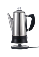 Populaire 1.8L En Acier Inoxydable Électrique Café Thé Pot Percolateur 12 Tasses Café Bouilloires Brasseur Maker avec Filtre pour Voyage À Domicile