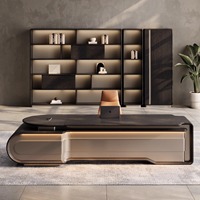 Ensemble de bureau et chaise de réception moderne en bois extensible de luxe pour le bureau à domicile, l'école ou un usage commercial