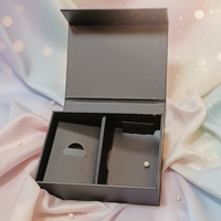 Boîte cadeau noire à double compartiment, étui robuste pour petits cadeaux, finition mate élégante, personnalisable, légère et portable