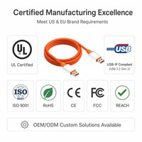 Kabel Data USB 3.2 Gen 2 Tipe A Male ke Tipe A Male 10Gbps 1M 2M 3M 3.0 ke Kabel A untuk Peralatan Industri OEM