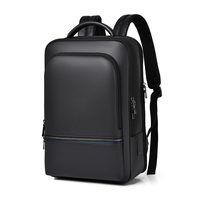 Sac à dos pour ordinateur portable imperméable de 15,6 pouces avec logo personnalisé, en cuir PU de haute qualité, en polyester, sac de voyage d'affaires, sac à bandoulière pour étudiant, USB