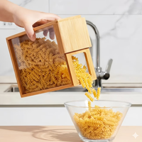 Conteneur de stockage alimentaire en bambou, conteneur portable pour le stockage des grains de café, conteneur en bois pour le stockage des grains de café