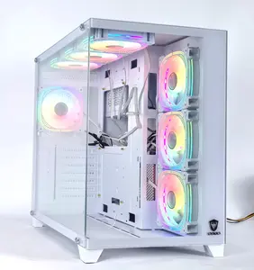 SATE(K897 7风扇) 热销顶级品牌游戏电脑机箱钢化玻璃全视台式电脑机箱RGB风扇ATX机箱电脑机柜