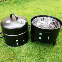 Barbecue de Jardin Multifonctionnel Haut de Gamme Moderne, Four à Bois, Fumoir, Gril, Cuiseur Lent, Durable, Portable, Tactile