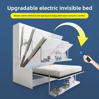 Illusion Murphy Cadre de lit escamotable moderne en acier avec mur Accessoire vertical rabattable Style canapé confortable