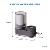 Filtre purificateur d'eau pour robinet, cartouche filtrante en céramique, élimination du chlore et des tartres, purification à 7 étapes, double sortie d'eau