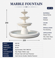 Grande fontaine d'eau extérieure en marbre blanc BSA, sculptée à la main, en pierre naturelle, pour la décoration de villas, parcs et aménagements paysagers