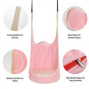 CE and CPC Certified <strong>Sensory</strong> <strong>Swing</strong> Attachment Cloth Pod <strong>Swing</strong> in Pink White with 80kg Capacity <strong>for</strong> <strong>Adults</strong> - Product Image 3