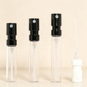Flacon pulvérisateur vide en verre noir et blanc de 1 ml, 1,5 ml, 2 ml, 2,5 ml pour échantillons de parfum et testeurs de voyage - Product Image 2