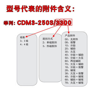 Accessoires pour disjoncteurs Delixi à boîtier moulé CDM3-3310 SD auxiliaire d'alarme MX Shunt Fire Trip - Product Image 3
