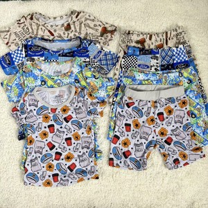 Completi estivi per bambini, t-shirt con pantaloncini, abbigliamento per bambini, pantaloncini in bambù, pigiami in due pezzi per bambini - Product Image 1