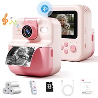 Kamera Mini anak Printer instan 1080p, kamera Mini balita portabel Diy foto Digital instan untuk anak-anak/ide hadiah mainan