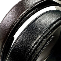 Sangle de ceinture de remplacement en cuir de vache véritable coréen avec boucle à cliquet AT-30-110-Classic Noir/Marron 30mm 110cm Plat 3.4-3.6mm