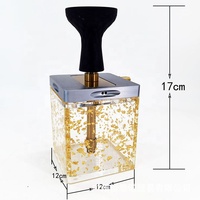 Chicha électrique portable de luxe dorée de 8 pouces en acier inoxydable avec éclairage LED au design miroir, idéale pour les voyages