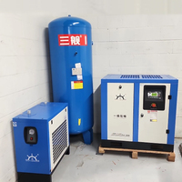 Compresseur d'air à vis 7.5KW 11kw 15KW 22KW 30KW 37kw 1100L/min 2400L 3600L 8bar 10bar 16bar 12bar avec réservoir de sécheuse 1000L